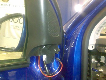 mbquart qsc210 hochtoener spiegeldreieck - VW Golf V - 3 Wege Teilaktiv mit Soundprozessor - MBQuart QSC210 Hochtner im Spiegeldreieck -  